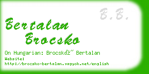 bertalan brocsko business card